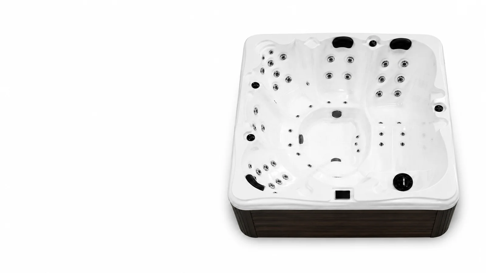 SIMPLE 3.0 hot tub with white shell and dark panel